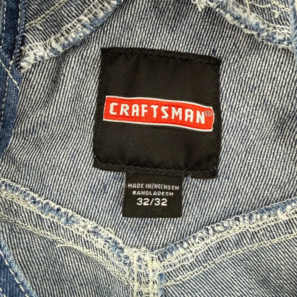 Craftsman Mens 32x32 Blue Denim Carpenter Overalls 100% Cotton Workwear